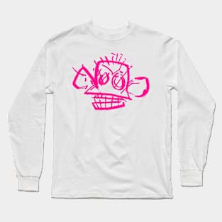 Pink monkey graffiti mural jinx arcane urban street vandal Long Sleeve T-Shirt